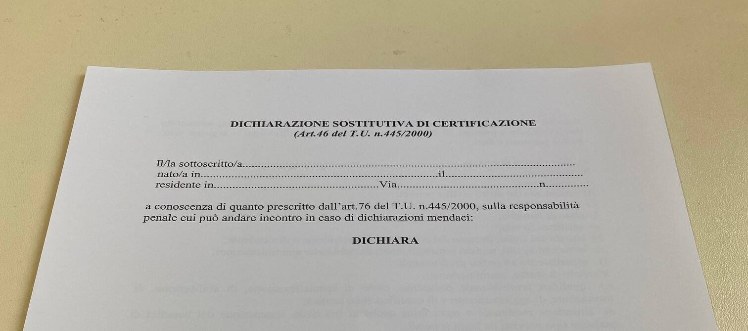 Immagine: Autocertificazione