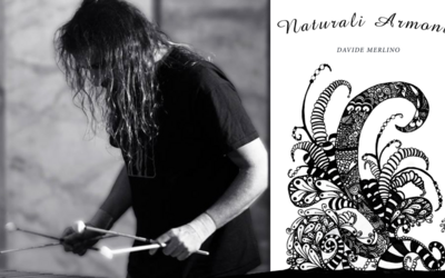 Davide Merlino che suona il vibrafono e disegno di copertina del CD