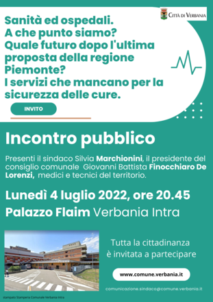 Immagine: Incontro pubblico sanità 4 luglio 2022 Verbania