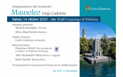 Immagine: invito restauro mausoleo Cadorna