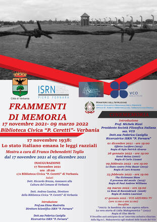 Immagine: Locandina Frammenti di Memoria