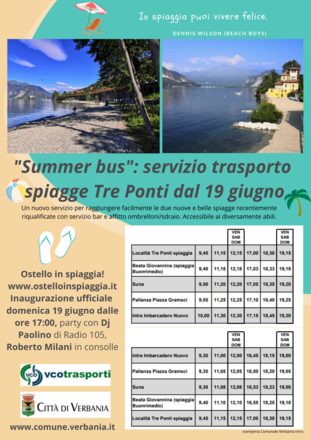Immagine: Locandina orari navetta spiagge Tre Ponti